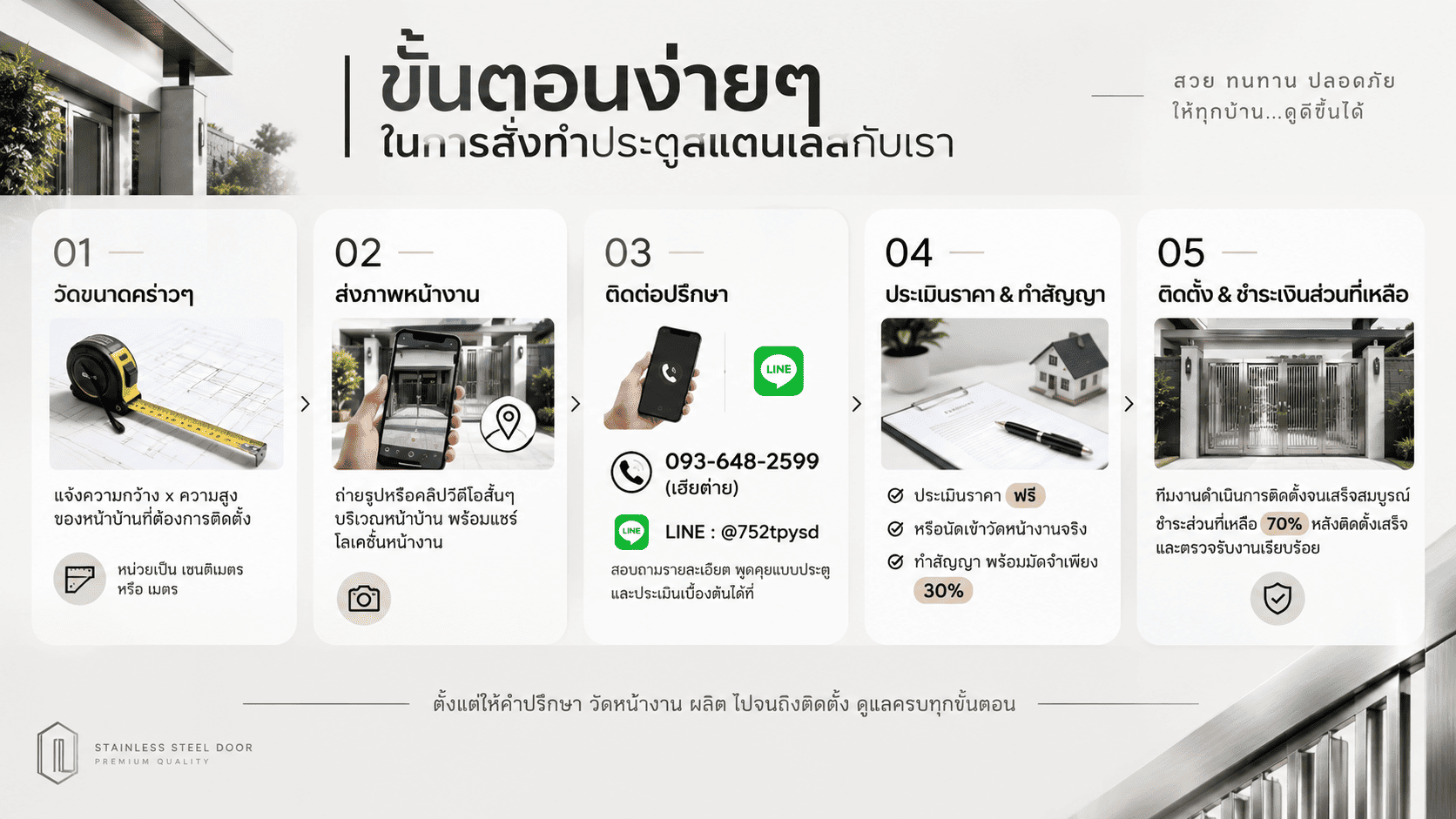 รับทำประตูสแตนเลสใกล้ฉัน