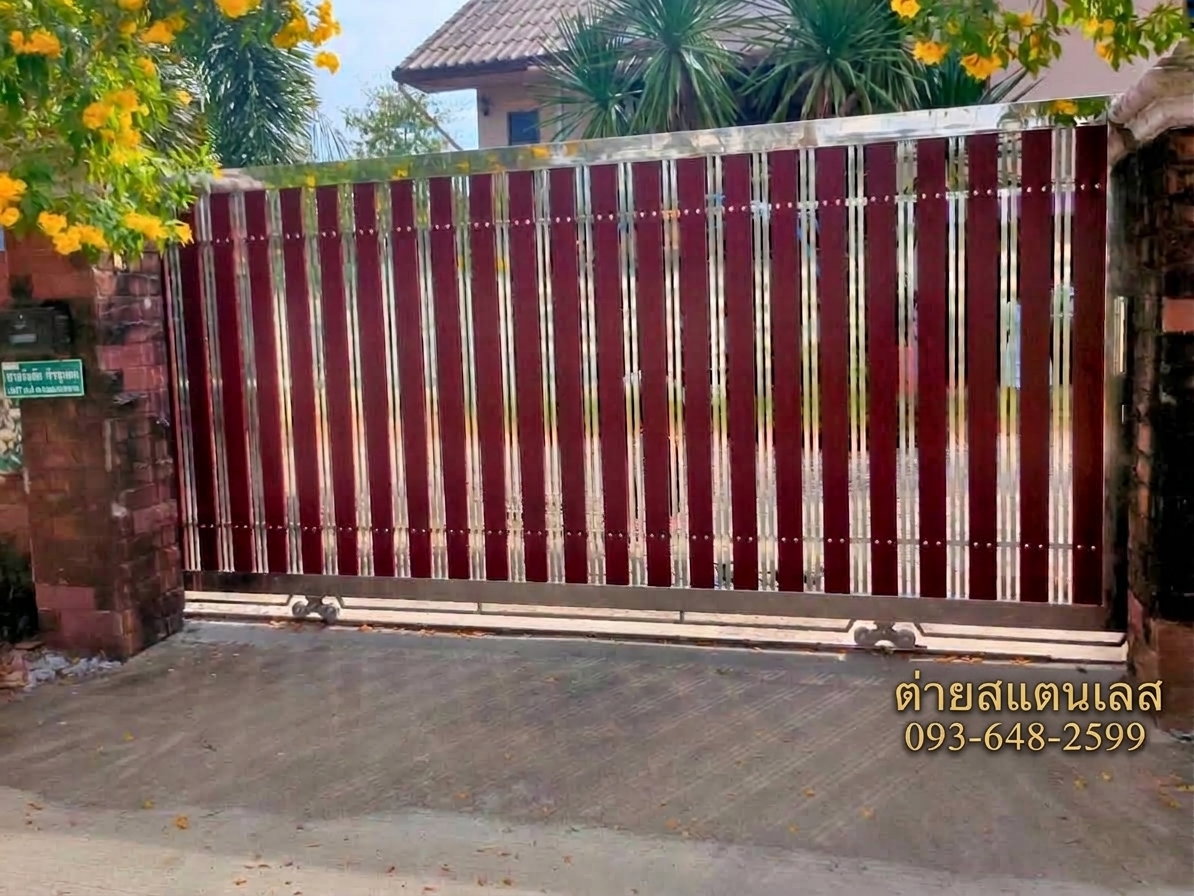 รับทำประตูสแตนเลสผสมอลูมิเนียมลายไม้ใกล้ฉัน